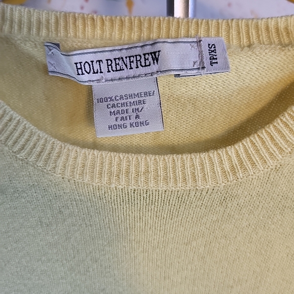 vintage holt renfrew Yellow 100% Cashmere Shirt Size XS - Picture 2 of 3